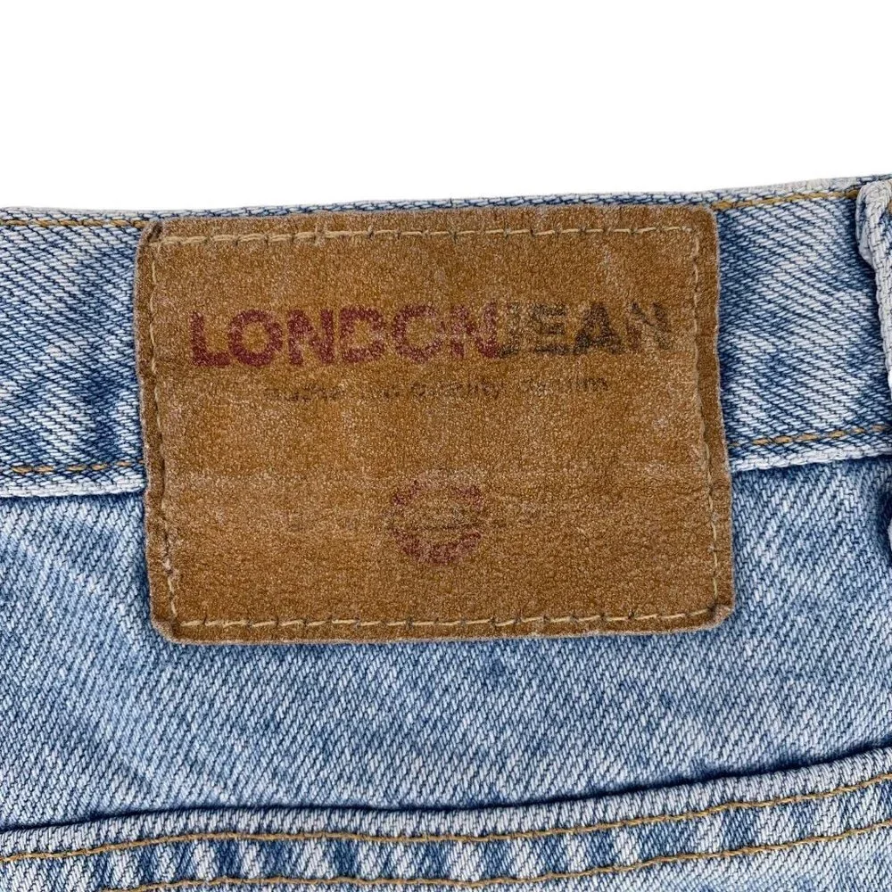 Vintage London Jeans Light Wash High Rise Cut-Off Jean Shorts Size 14 Mom - Picture 4 of 5